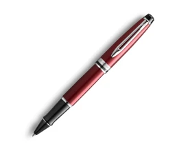 Ручка-роллер Waterman Expert Dark Red Lacquer CT Black, стержень: Fblk