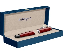 Ручка-роллер Waterman Expert Dark Red Lacquer CT Black, стержень: Fblk