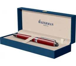 Ручка-роллер Waterman Expert Dark Red Lacquer CT Black, стержень: Fblk