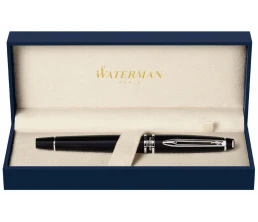 Ручка-роллер Waterman Expert, цвет: Black Laque CT, стержень: Fblk