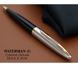 Шариковая ручка Waterman Carene De Luxe, цвет: Black/Silver, стержень: Mblue