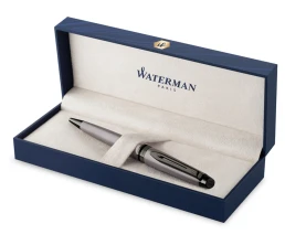 Шариковая ручка Waterman Expert Silver, цвет чернил Mblue,  в подарочной упаковке