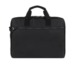 Портфель мужской BUGATTI Blanc Delight, чёрный, нейлон RPET600D/тарпаулин/полиэстер, 40х10х29 см
