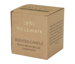 Ароматизированная свеча Wellmark Let's Get Cozy 650 г с ароматом кедрового дерева - Amber heather