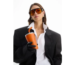 Термостакан Sapporo без логотипа, оранжевый