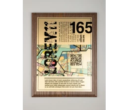 Плакетка Plaque XL, венге с золотистой пластиной