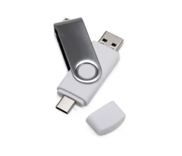 USB3.0/USB Type-C флешка на 32 Гб «Квебек C», белый