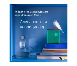 Умная колонка ЯНДЕКС Станция Миди с Алисой, с Zigbee, 24 Вт, цвет: черный (YNDX-00054BLK)