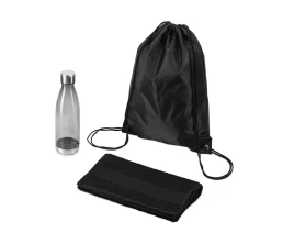 Спортивный набор с бутылкой и полотенцем «Beginner», черный