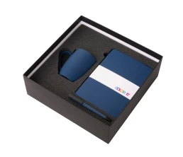 Подарочный набор c блокнотом C2, ручкой и кружкой, темно-синий