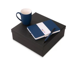 Подарочный набор c блокнотом C2, ручкой и кружкой, темно-синий