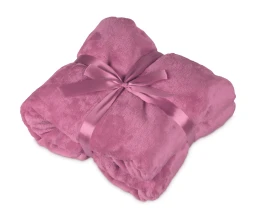 Подарочный набор с пледом, термокружкой и чаем, розовый