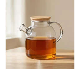 Стеклянный чайник с бамбуковой крышкой «Sencha M»