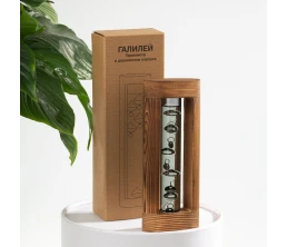 Термометр «Галилей» в деревянном корпусе, серый
