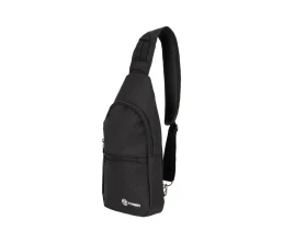 Рюкзак TORBER с одним плечевым ремнем, чёрный, полиэстер 300D, 33 х 17 х 6 см