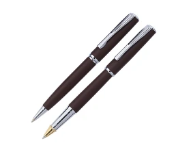 Набор Pierre Cardin PEN&PEN: ручка шариковая + роллер. Цвет - коричневый матовый. Упаковка Е.