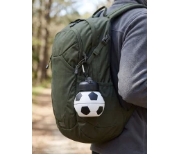 Складная бутылка для воды Football Flex, белая с черным
