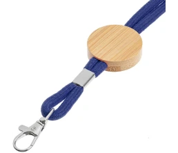 Шнурок для бейджа Tube Wood, синий