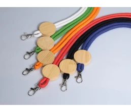 Шнурок для бейджа Tube Wood, белый