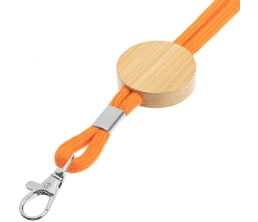 Шнурок для бейджа Tube Wood, оранжевый