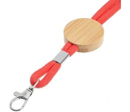 Шнурок для бейджа Tube Wood, красный