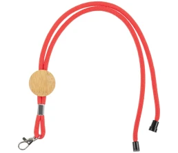 Шнурок для бейджа Tube Wood, красный