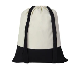 Рюкзак-мешок Cotton из хлопка 170 г, натуральный/черный