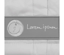 Лейбл из ПВХ с вырубкой «Круг», серый