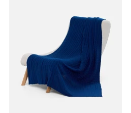 Плед Tressa, темно-синий (кобальт)