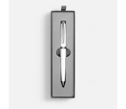 Ручка шариковая Letra Chrome в футляре, белая