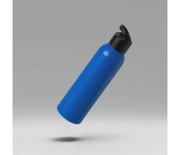 Алюминиевая бутылка для воды с ручкой "Plain Alu", 650 мл, синий