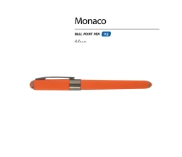 Ручка пластиковая шариковая «Monaco», 0,5мм, синие чернила, оранжевый/вороненая сталь