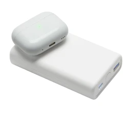 Внешний беспроводной аккумулятор 2-в-1 с функцией зарядки Apple Watch, QC/PD «AtomIQ», 10000 мАч, белый