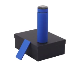 Подарочный набор c вакуумной термокружкой и повербанком С1, синий