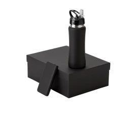 Подарочный набор с бутылкой для воды и повербанком С2, 10000 mAh, черный
