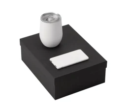 Подарочный набор с термокружкой и повербанком С1, 5000 mAh, белый