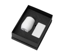 Подарочный набор с термокружкой и повербанком С1, 5000 mAh, белый