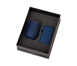 Подарочный набор с термокружкой и повербанком С2, 10000 mAh, темно-синий
