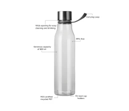 Бутылка для воды VINGA Lean из rPET RCS, 800 мл