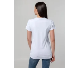 Футболка женская T-bolka Stretch Lady, белая (холодный оттенок)