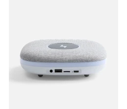 Bluetooth колонка с беспроводной зарядкой и подсветкой Terrafonic, серая
