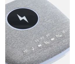 Bluetooth колонка с беспроводной зарядкой и подсветкой Terrafonic, серая