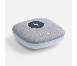 Bluetooth колонка с беспроводной зарядкой и подсветкой Terrafonic, серая