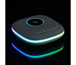 Bluetooth колонка с беспроводной зарядкой и подсветкой Terrafonic, серая