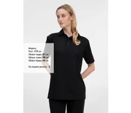 Рубашка поло унисекс Senti, черная