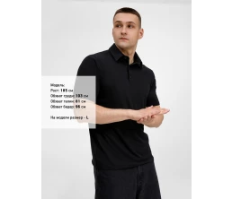 Рубашка поло унисекс Senti, черная