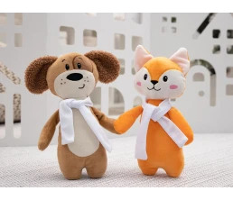 Мягкая игрушка Beastie Toys, собачка с белым шарфом