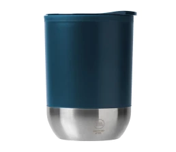 Термокружка LINDE с двойными стенками из переработанного полипропилена, синий нэйви