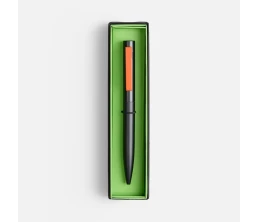 Ручка шариковая Inkolor в футляре, черная с оранжевым