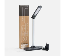Настольная лампа с беспроводной зарядкой Power Light, черная